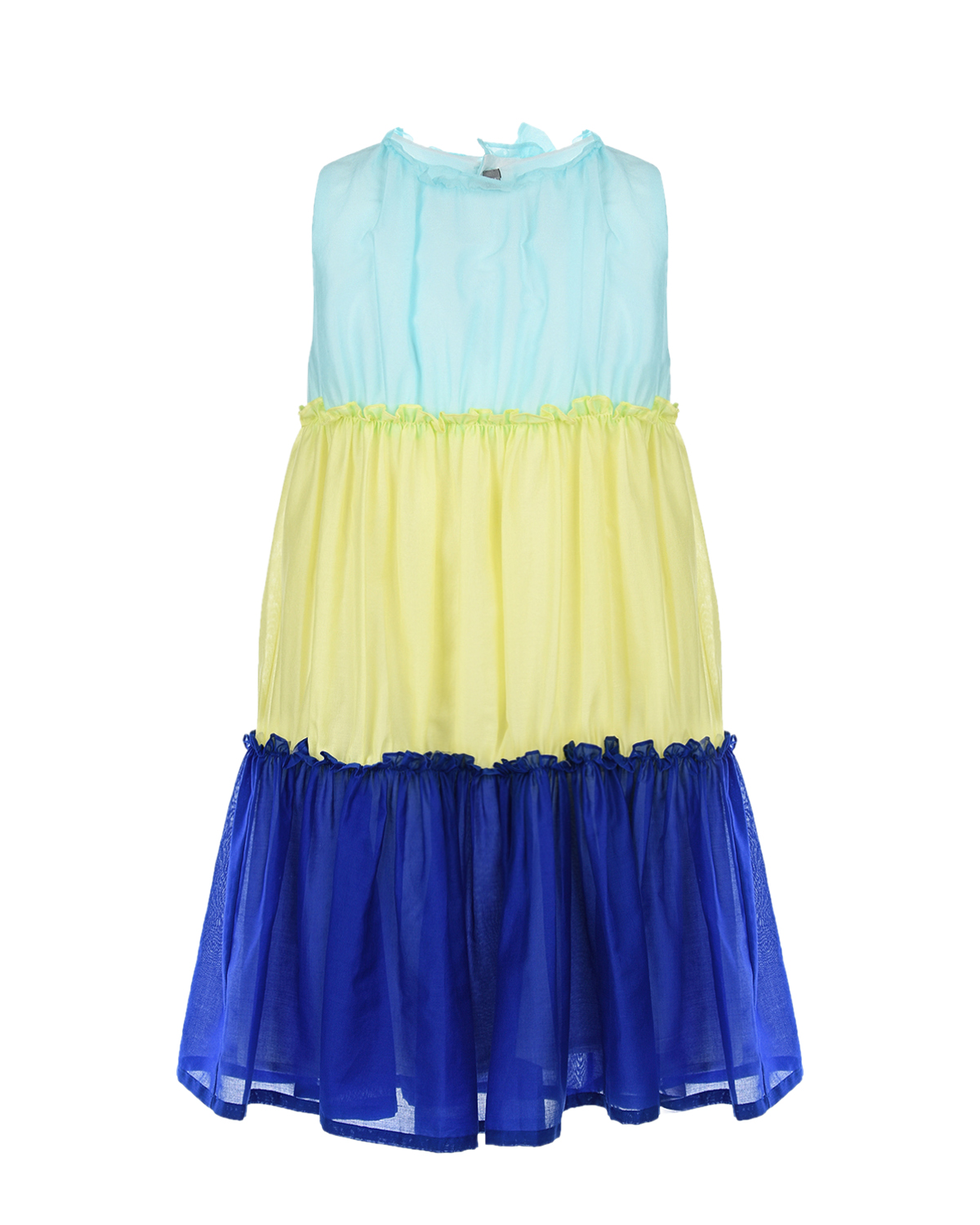 Трехцветное платье без рукавов IL Gufo детское, размер 98 - фото 1