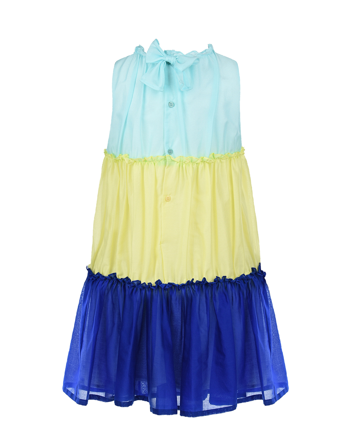 Трехцветное платье без рукавов IL Gufo детское, размер 98 - фото 2