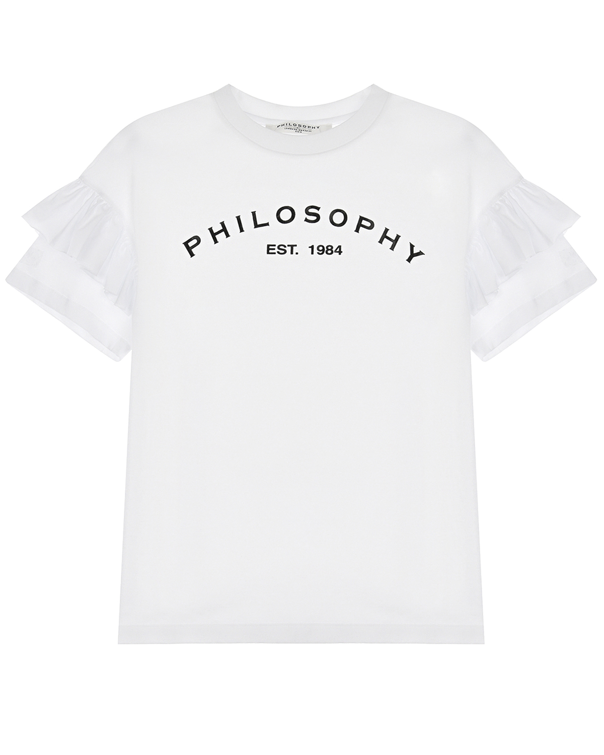 Белая футболка с рюшами на рукавах Philosophy детская