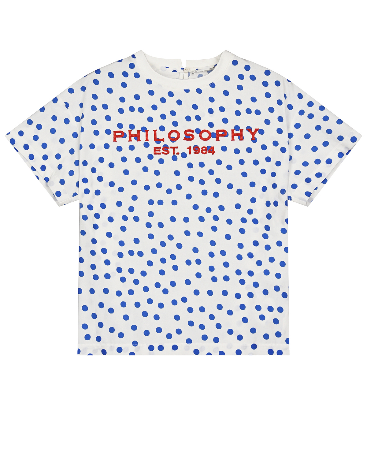 Белая футболка в синий горошек Philosophy