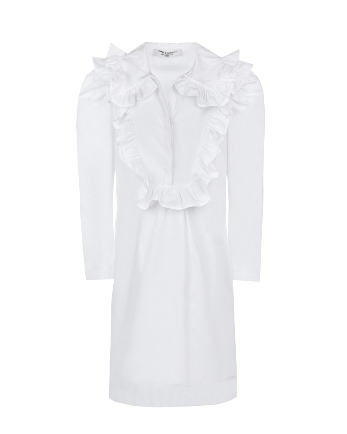 Белое платье с рюшами Philosophy детское, размер 140, цвет белый - фото 1
