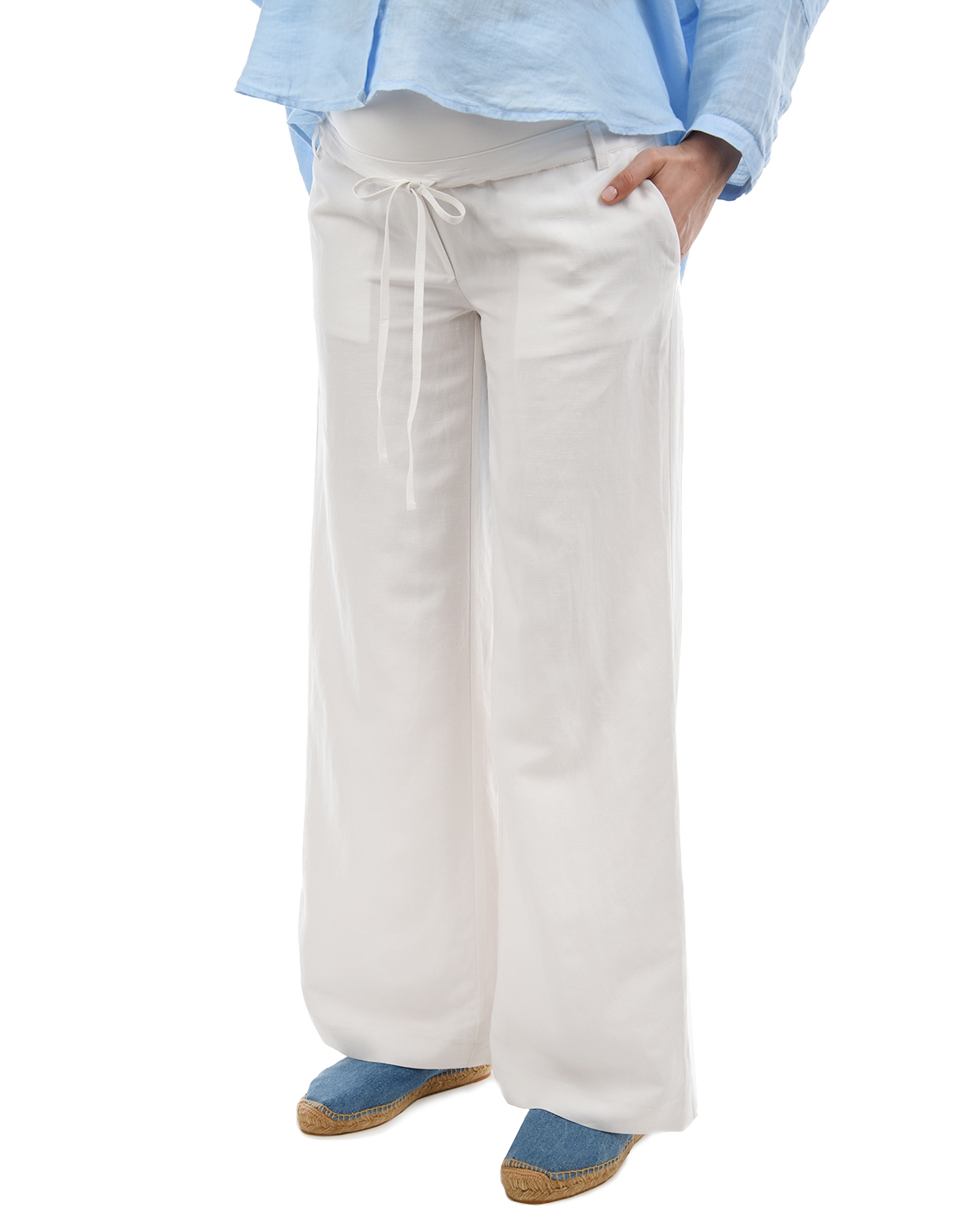 Белые льняные брюки Pietro Brunelli, размер 42, цвет белый - фото 7