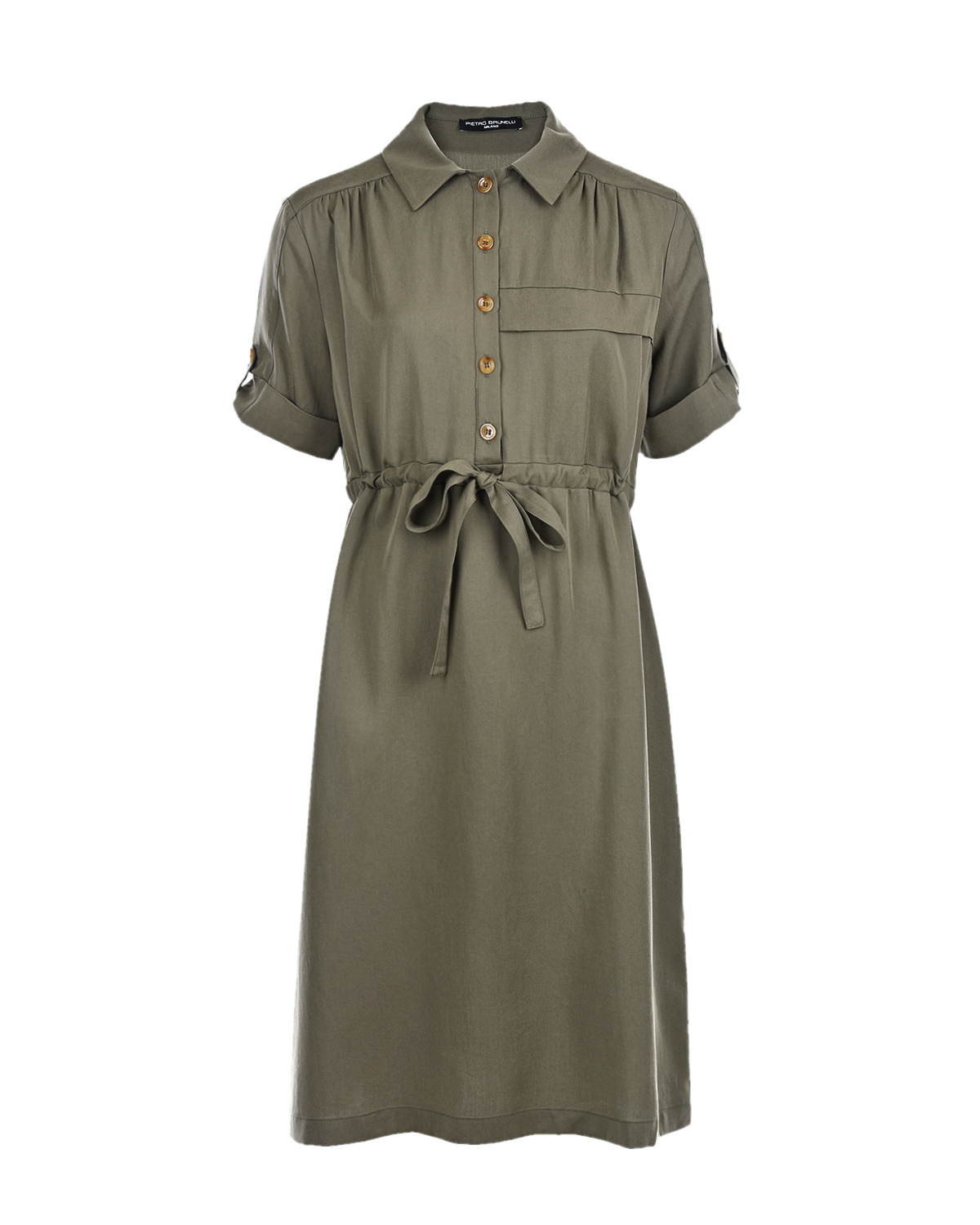Приталенное платье цвета хаки Pietro Brunelli, размер 40 - фото 1