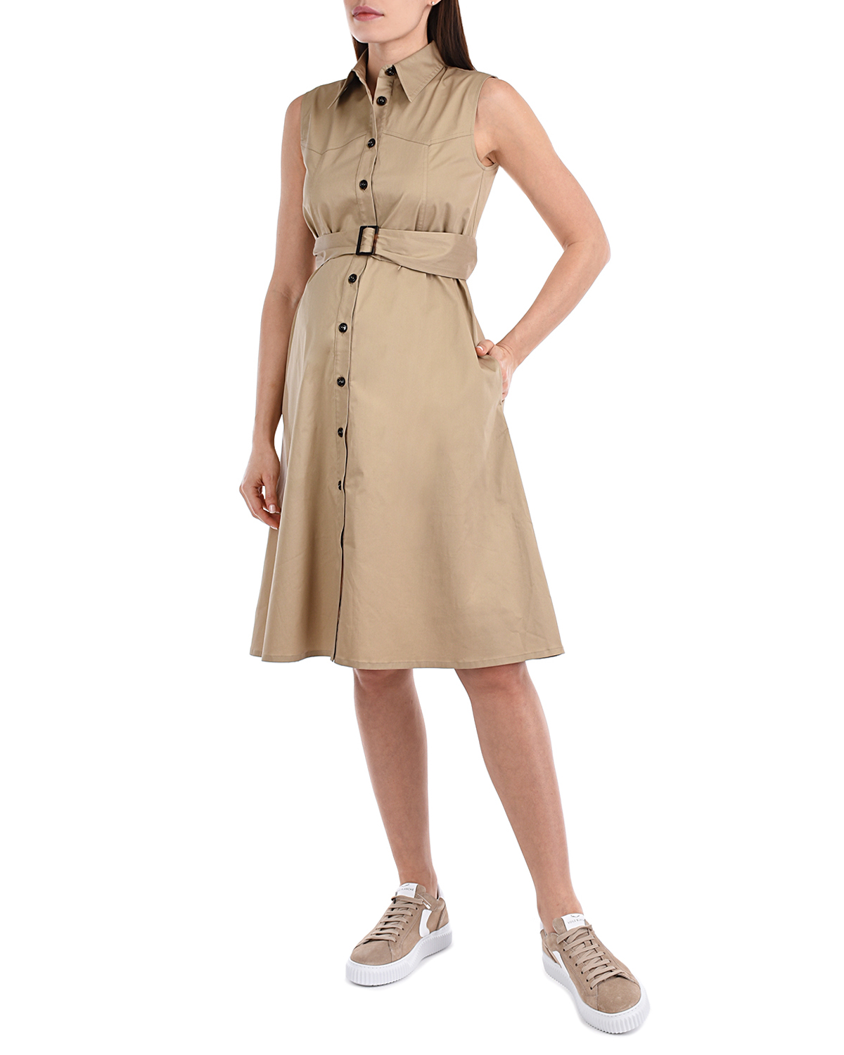 Бежевое платье ATENA Pietro Brunelli, размер 40, цвет бежевый - фото 2