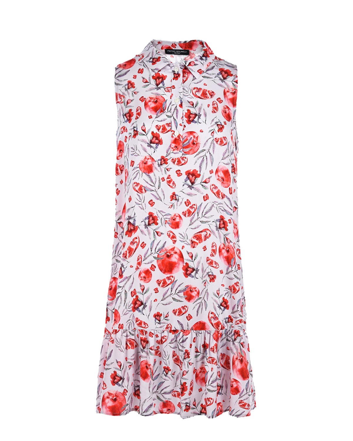 Платье с принтом "гранаты" Pietro Brunelli, размер 40, цвет красный - фото 1