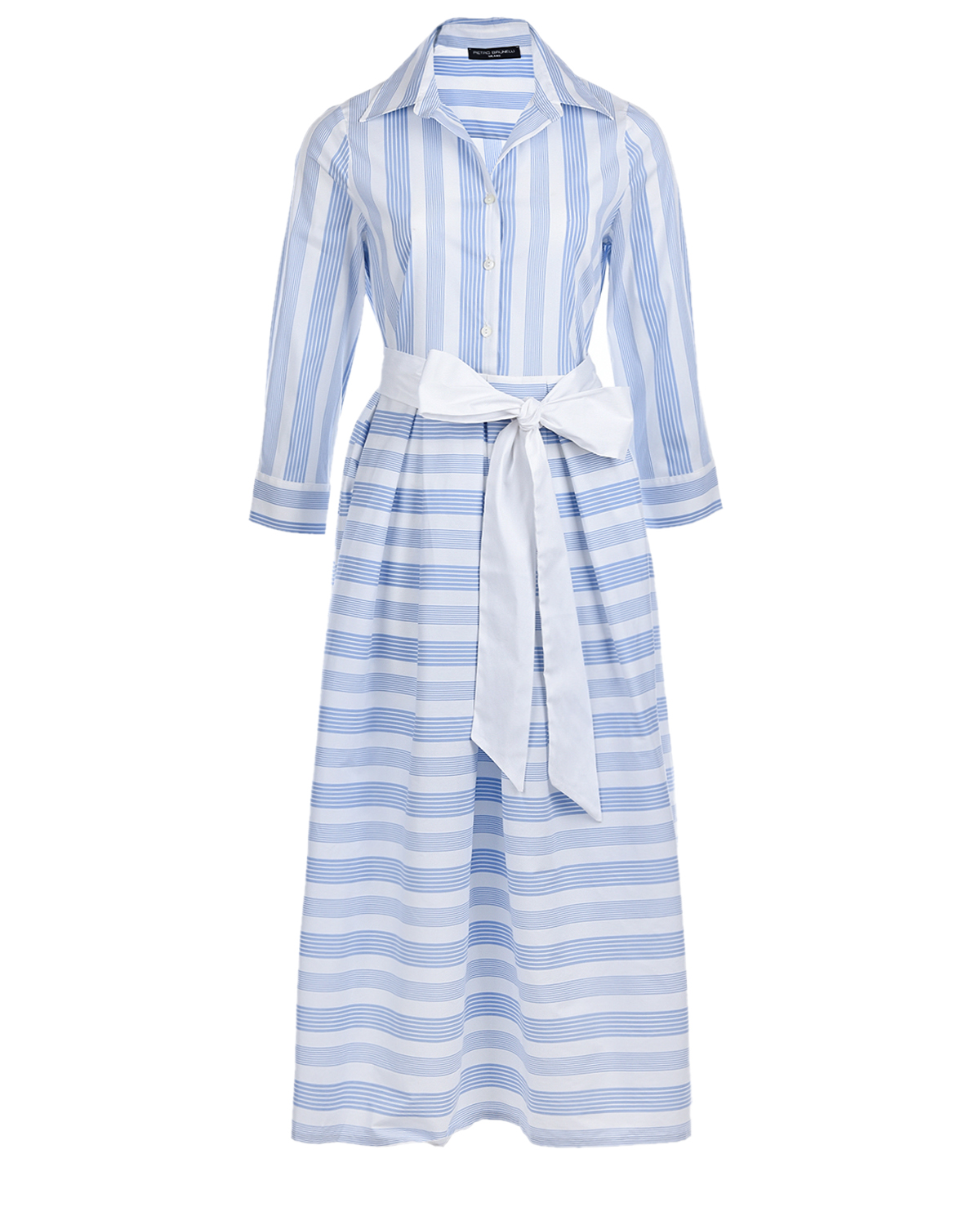 Голубое платье в белую полоску Pietro Brunelli, размер 40, цвет голубой - фото 1