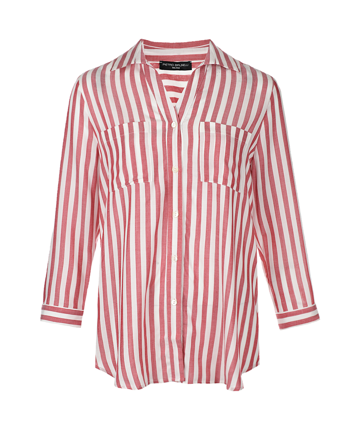 Рубашка для беременных Daniela в бело-красную полоску Pietro Brunelli, размер 38, цвет красный