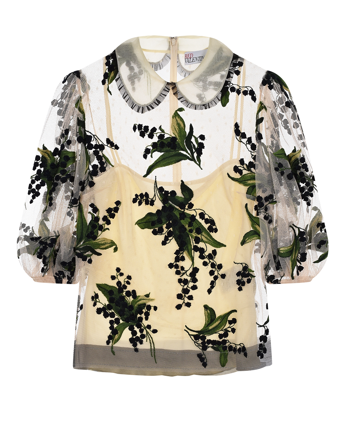 

Блузон с вышивкой Red Valentino, Бежевый, Блузон с вышивкой Red Valentino