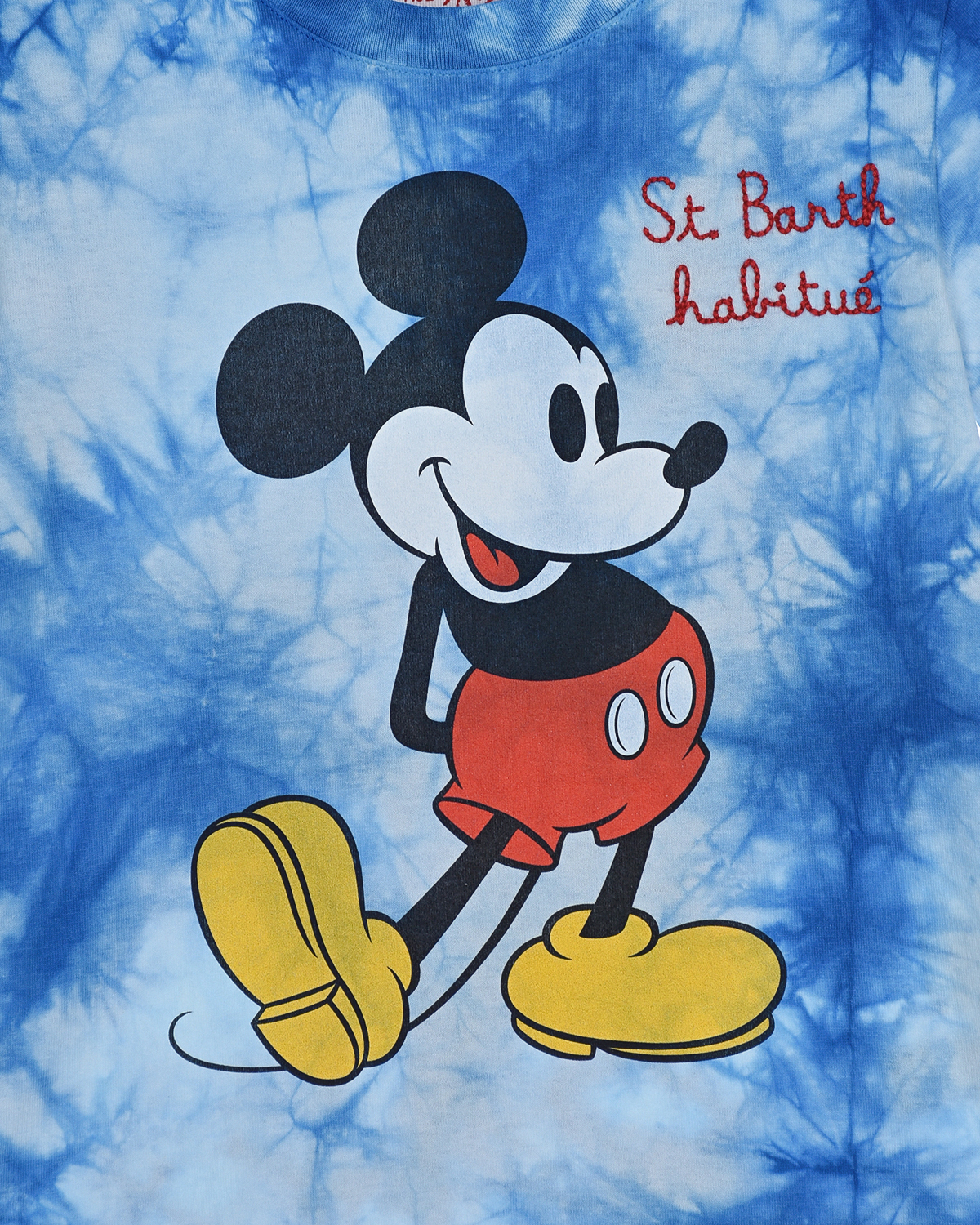 Синяя футболка с принтом "Микки Маус" Saint Barth детская, размер 92, цвет мультиколор - фото 4