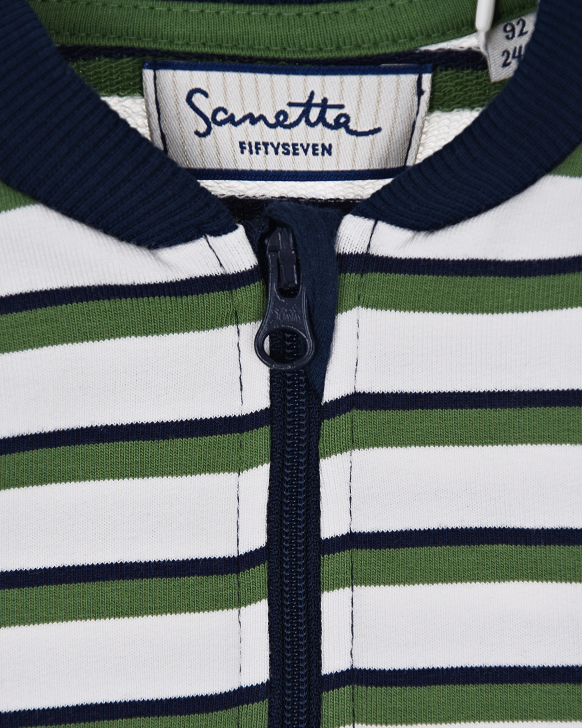 Спортивная куртка в полоску Sanetta fiftyseven детская, размер 68, цвет белый - фото 3