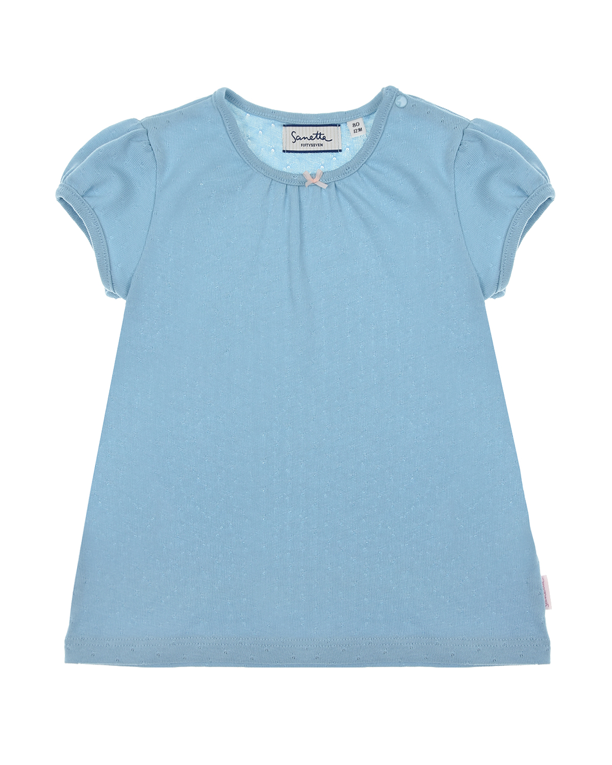 Голубая футболка с рукавами-фонариками Sanetta fiftyseven детская, размер 62, цвет голубой - фото 1