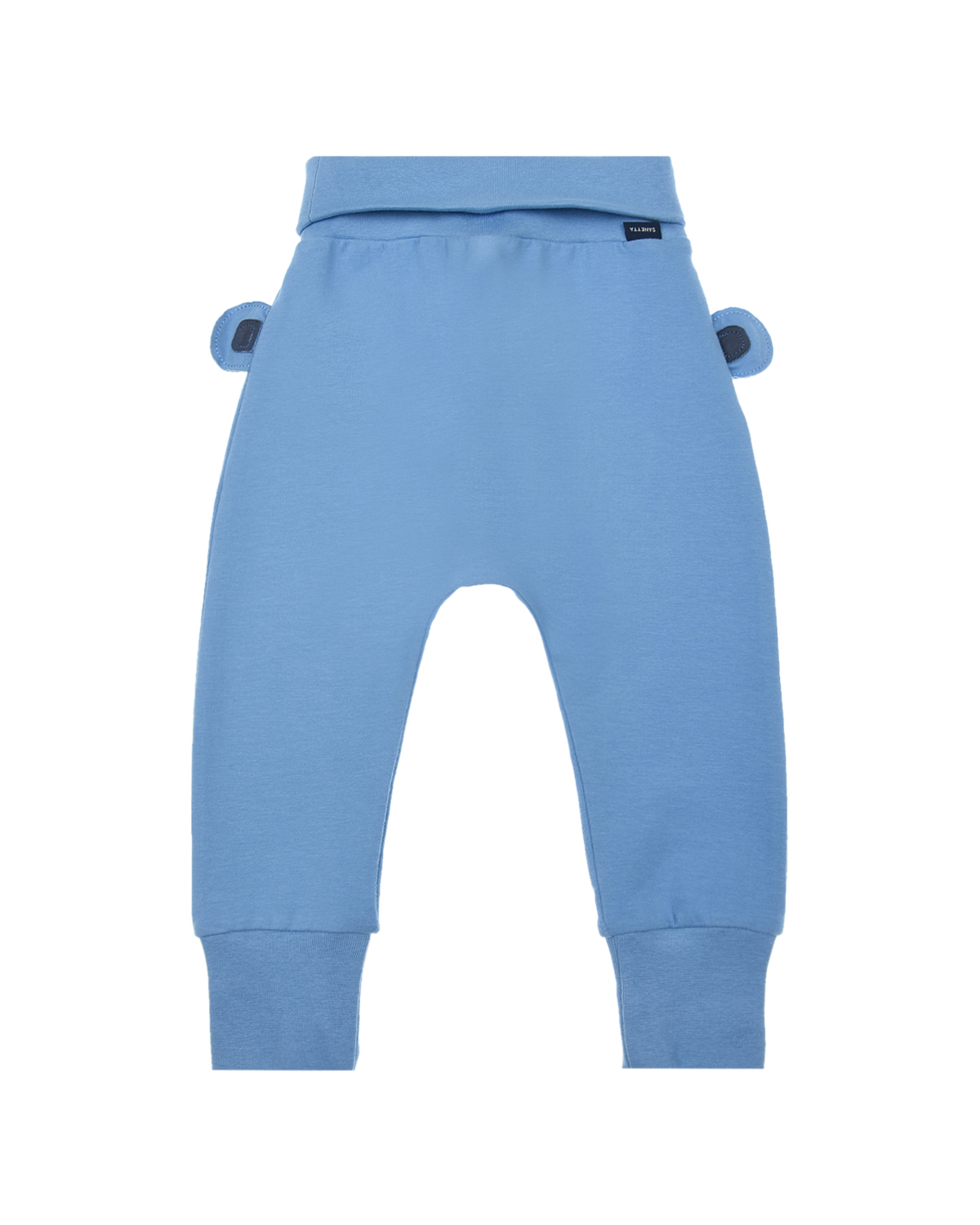 Синие спортивные брюки с принтом "обезьянка" Sanetta Kidswear детские, размер 68, цвет синий - фото 1