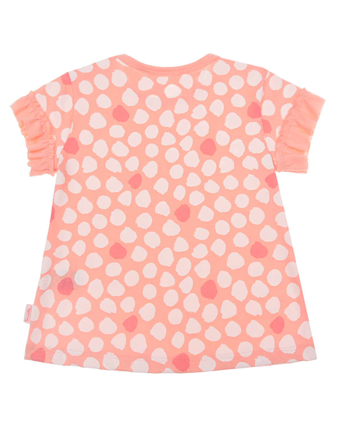 Футболка персикового цвета с принтом в горошек Sanetta Kidswear детская, размер 62 - фото 2