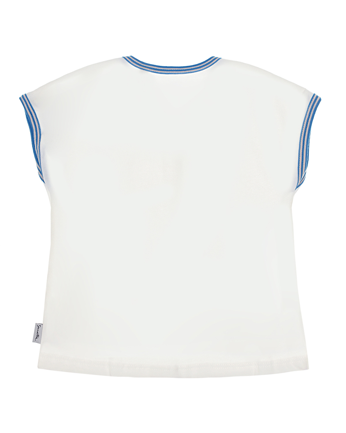 Белая футболка с принтом "рыбы" Sanetta Kidswear детская, размер 68, цвет кремовый - фото 2