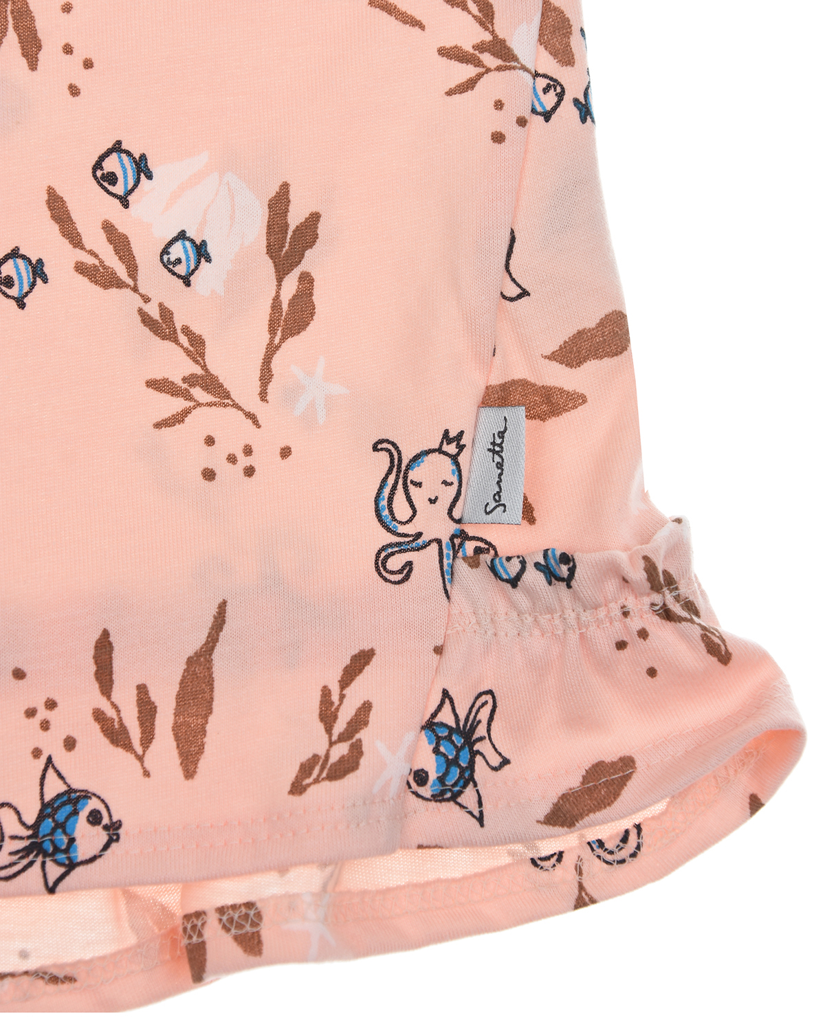 Розовая футболка с морскими мотивами Sanetta Kidswear детская, размер 62, цвет розовый - фото 3