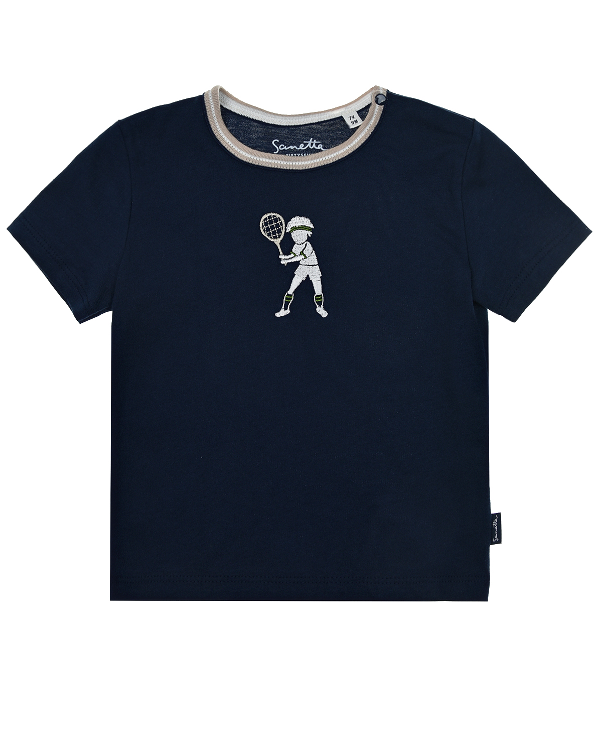 Синяя футболка с вышивкой "теннисист" Sanetta fiftyseven детская, размер 68, цвет синий - фото 1