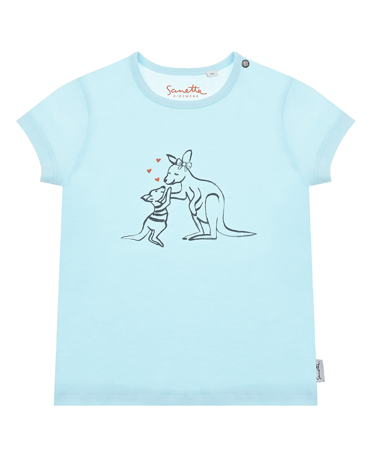 Голубая футболка с принтом "кенгуру" Sanetta Kidswear детская, размер 62, цвет голубой - фото 1