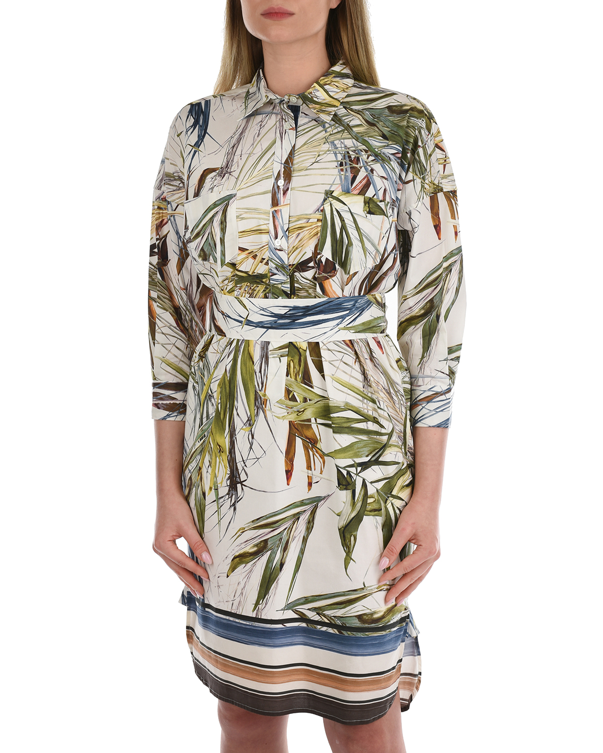 Платье с принтом "сафари" Sara Roka, размер 40, цвет мультиколор - фото 8