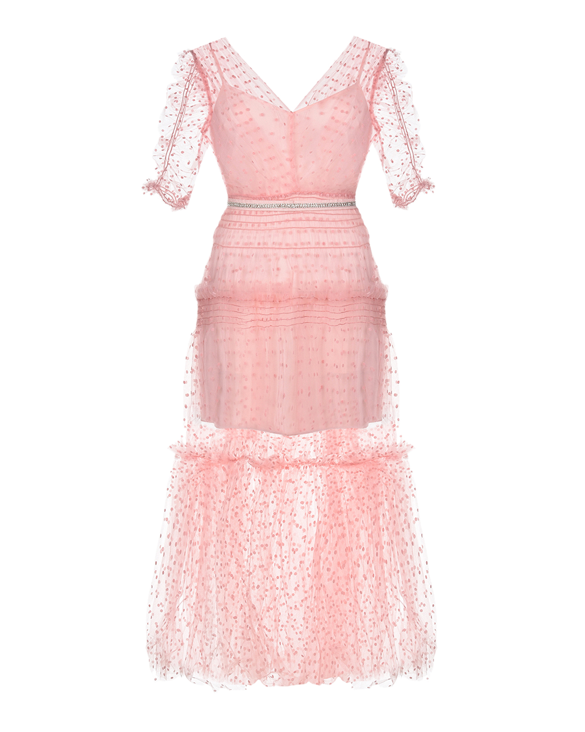 Розовое платье с короткими рукавами Self Portrait, размер 40, цвет розовый - фото 1
