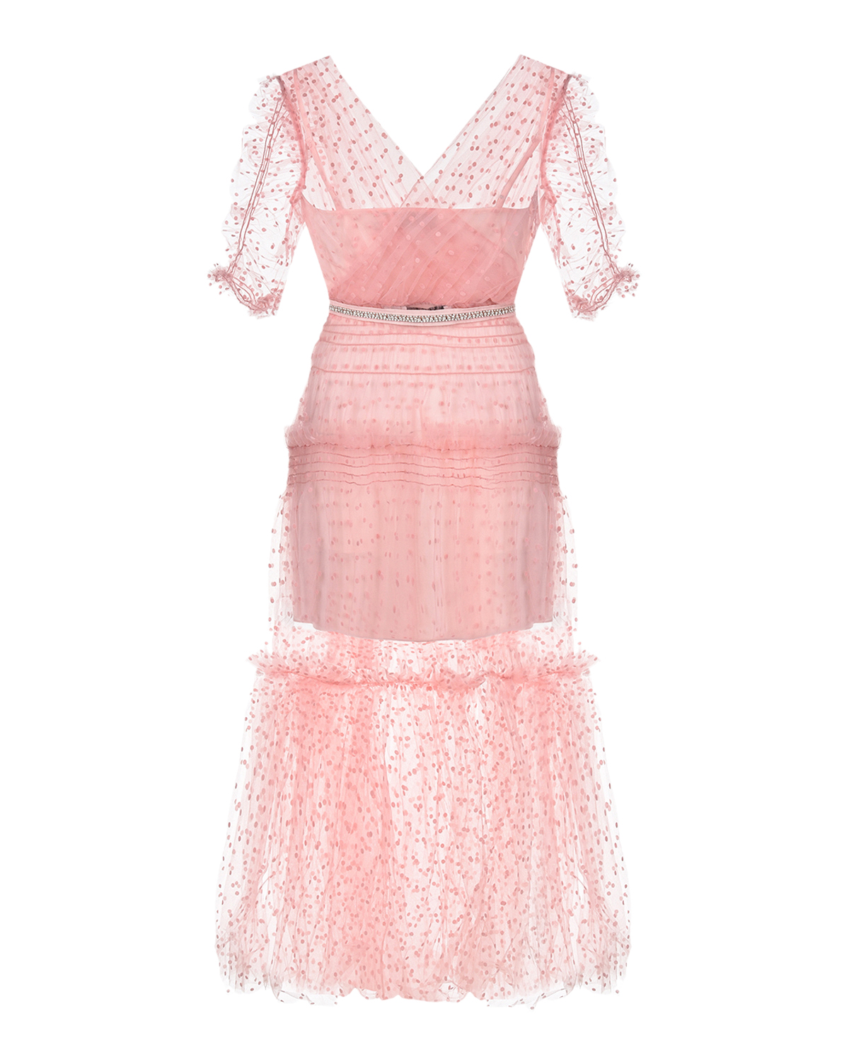 Розовое платье с короткими рукавами Self Portrait, размер 40, цвет розовый - фото 3
