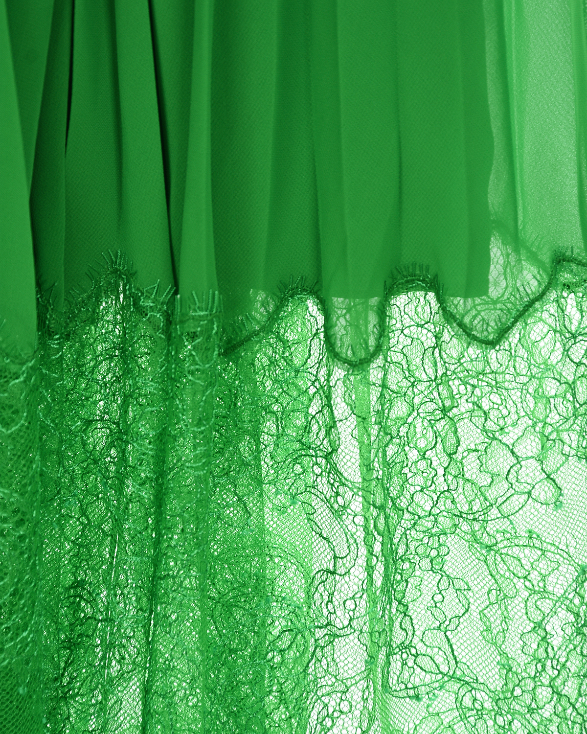 Зеленое платье с кружевной отделкой Self Portrait, размер 40, цвет зеленый - фото 4