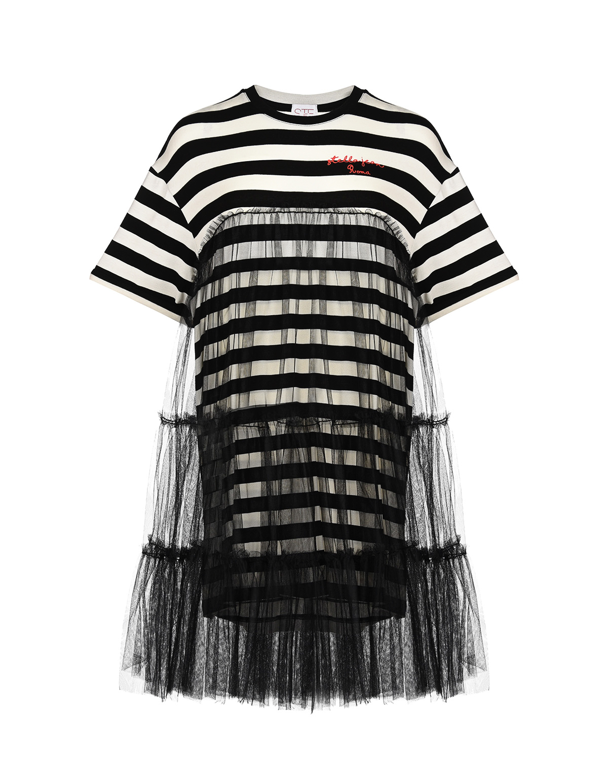 Платье с черной юбкой Stella Jean, размер 40, цвет черный - фото 1