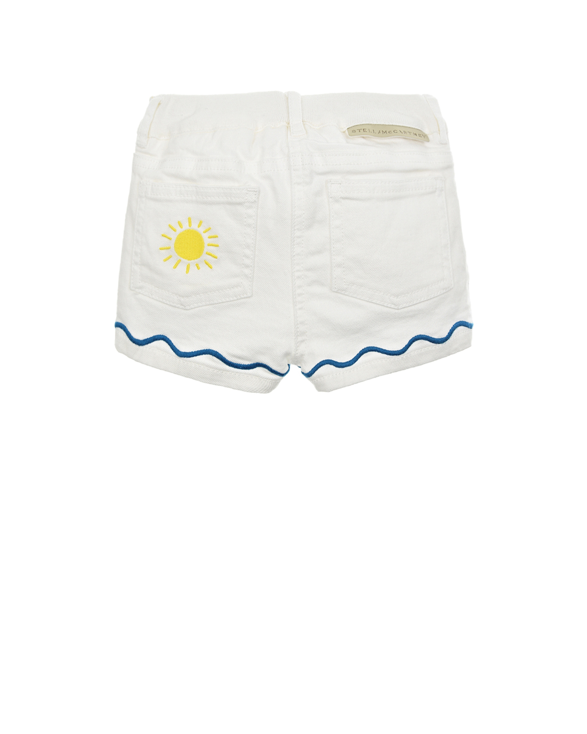Белые джинсовые шорты с вышивкой Stella McCartney детские, размер 86, цвет белый - фото 2