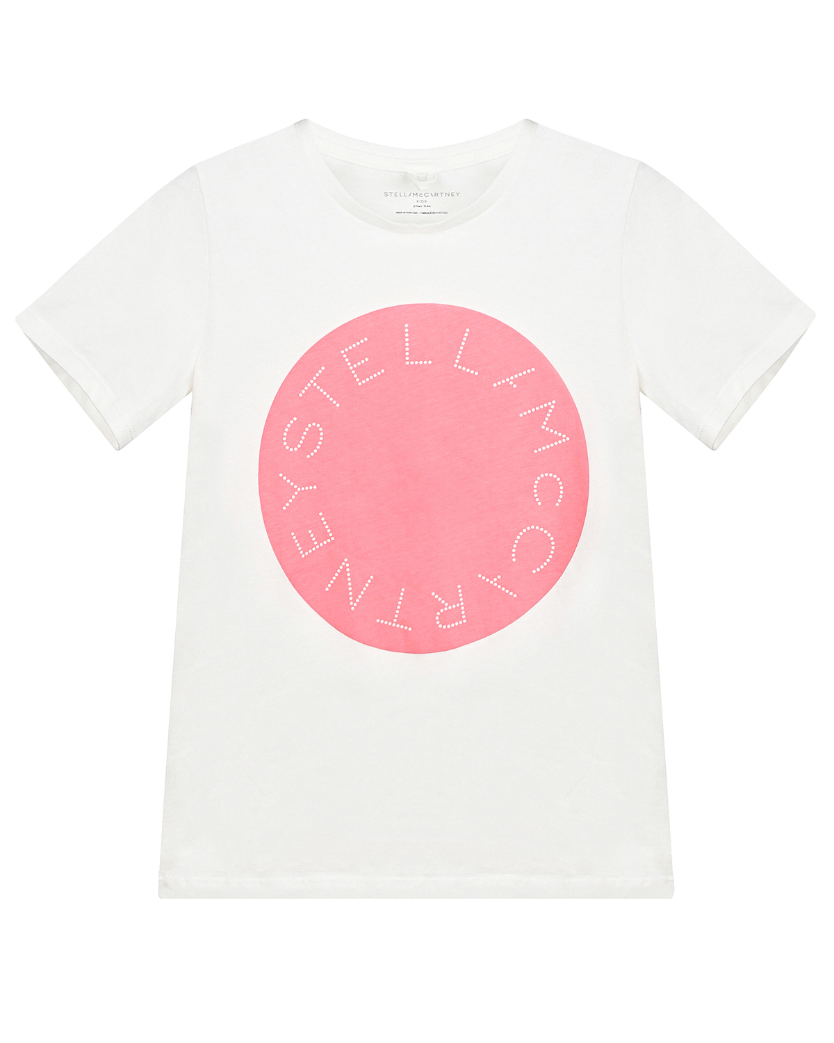 Белая футболка с геометрическим принтом Stella McCartney детская, размер 140, цвет мультиколор - фото 1