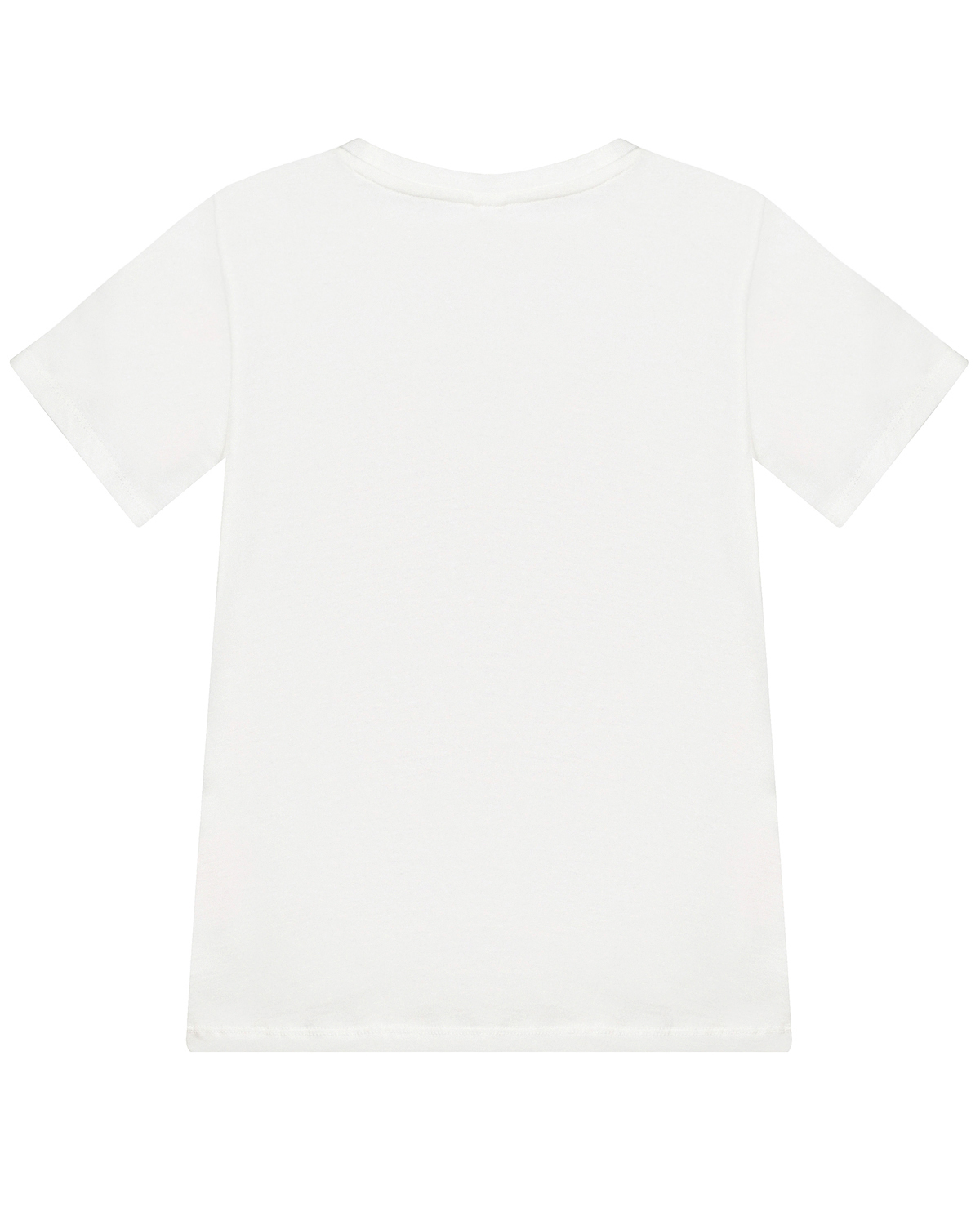 Белая футболка с геометрическим принтом Stella McCartney детская, размер 140, цвет мультиколор - фото 2