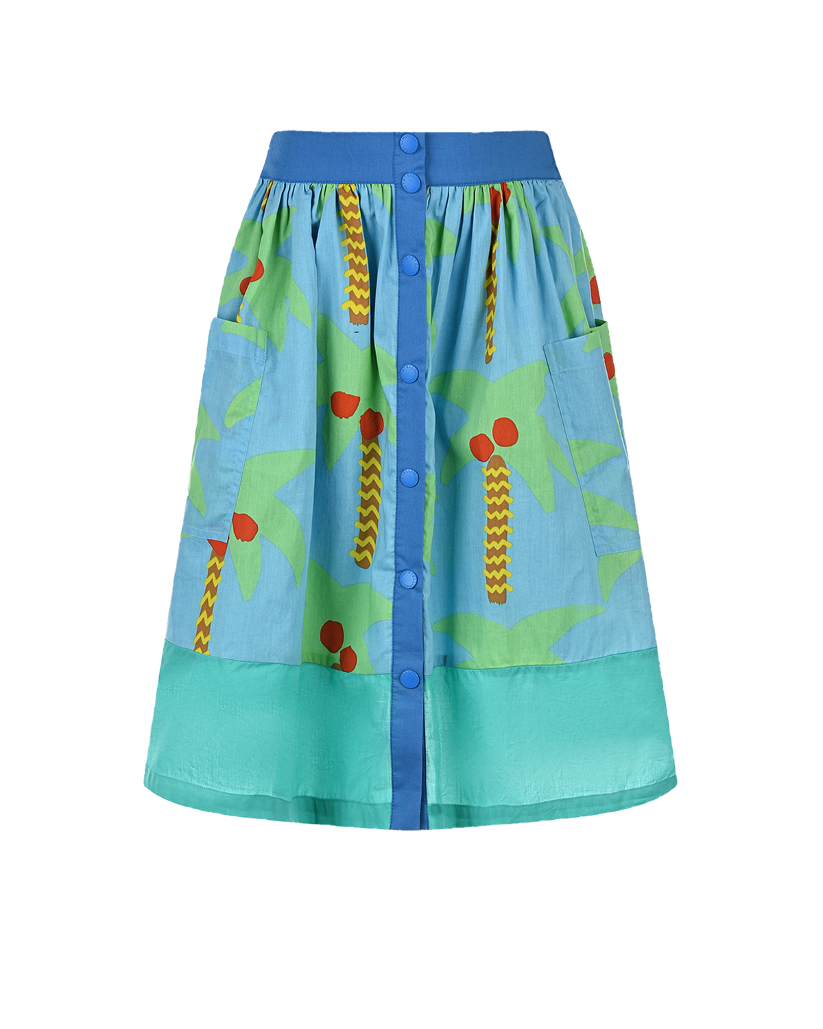 Бирюзовая юбка с принтом "пальмы" Stella McCartney