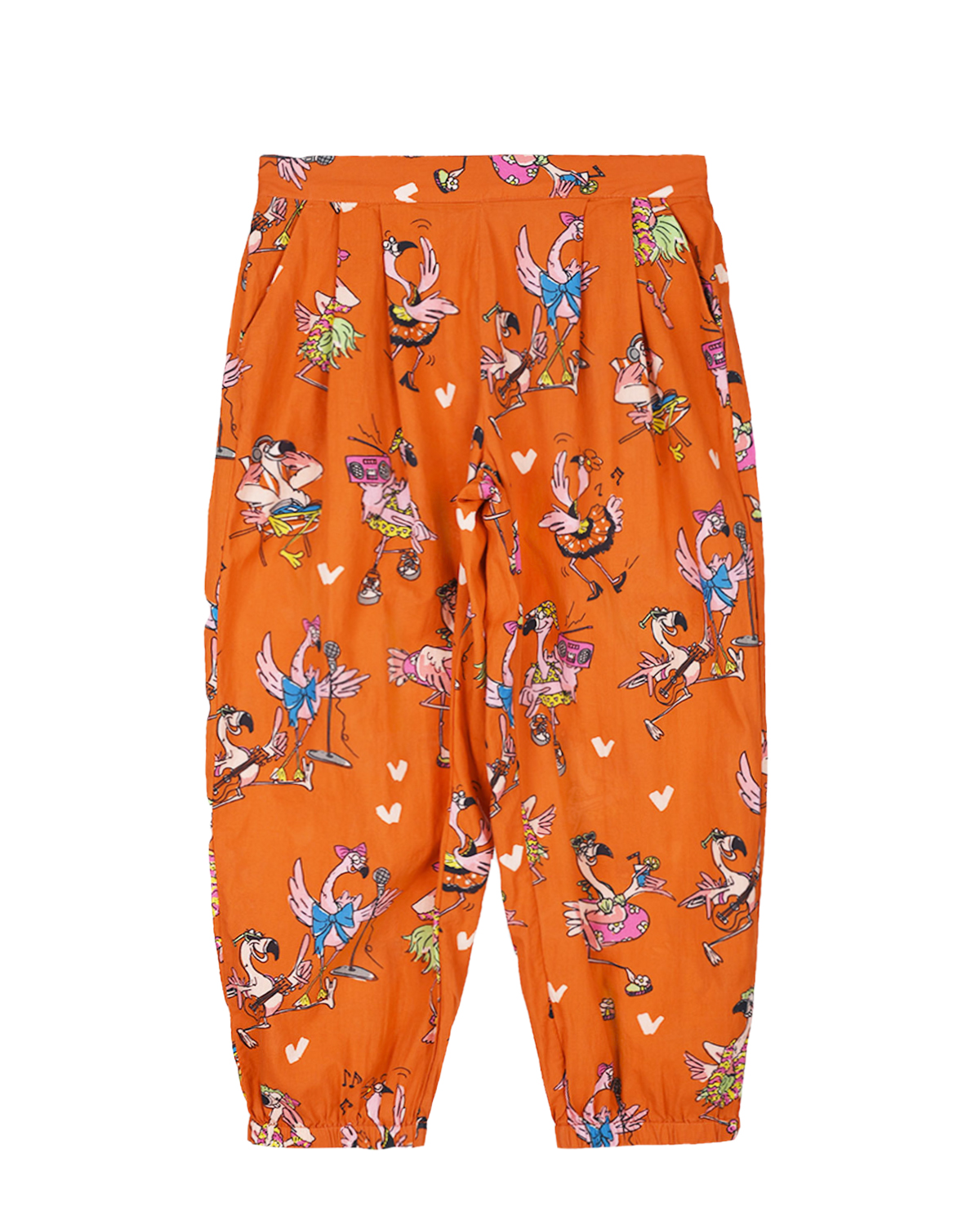 Хлопоковые брюки с принтом "Фламинго" Stella McCartney