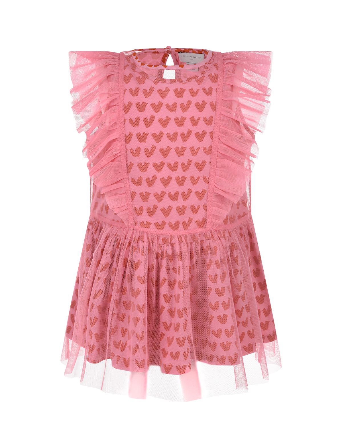 Розовое платье в сердечко Stella McCartney детское, размер 104, цвет розовый - фото 1