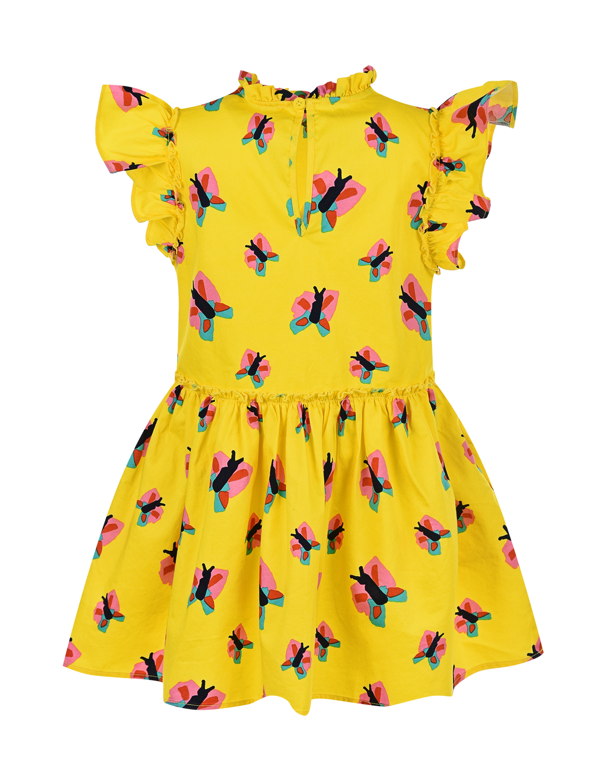Желтое платье с принтом "бабочки" Stella McCartney детское, размер 128, цвет желтый - фото 3