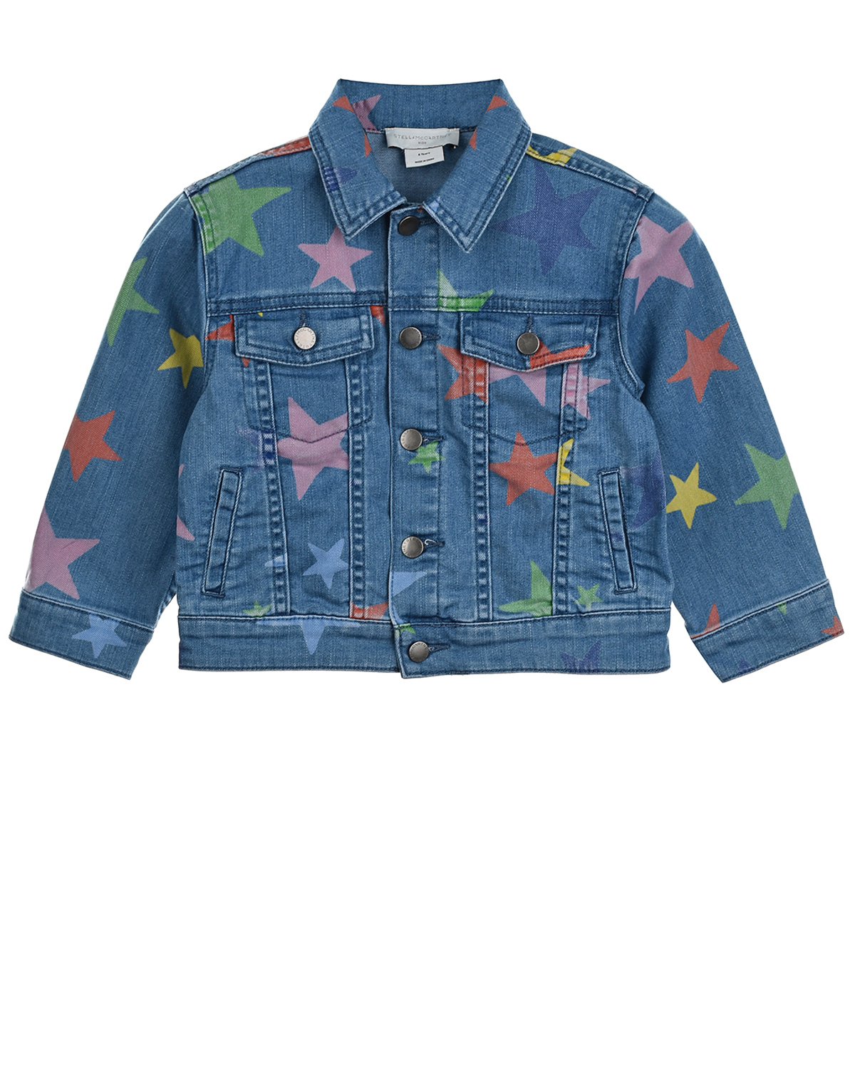 Джинсовая куртка с принтом "звезды" Stella McCartney детская, размер 98, цвет синий - фото 1