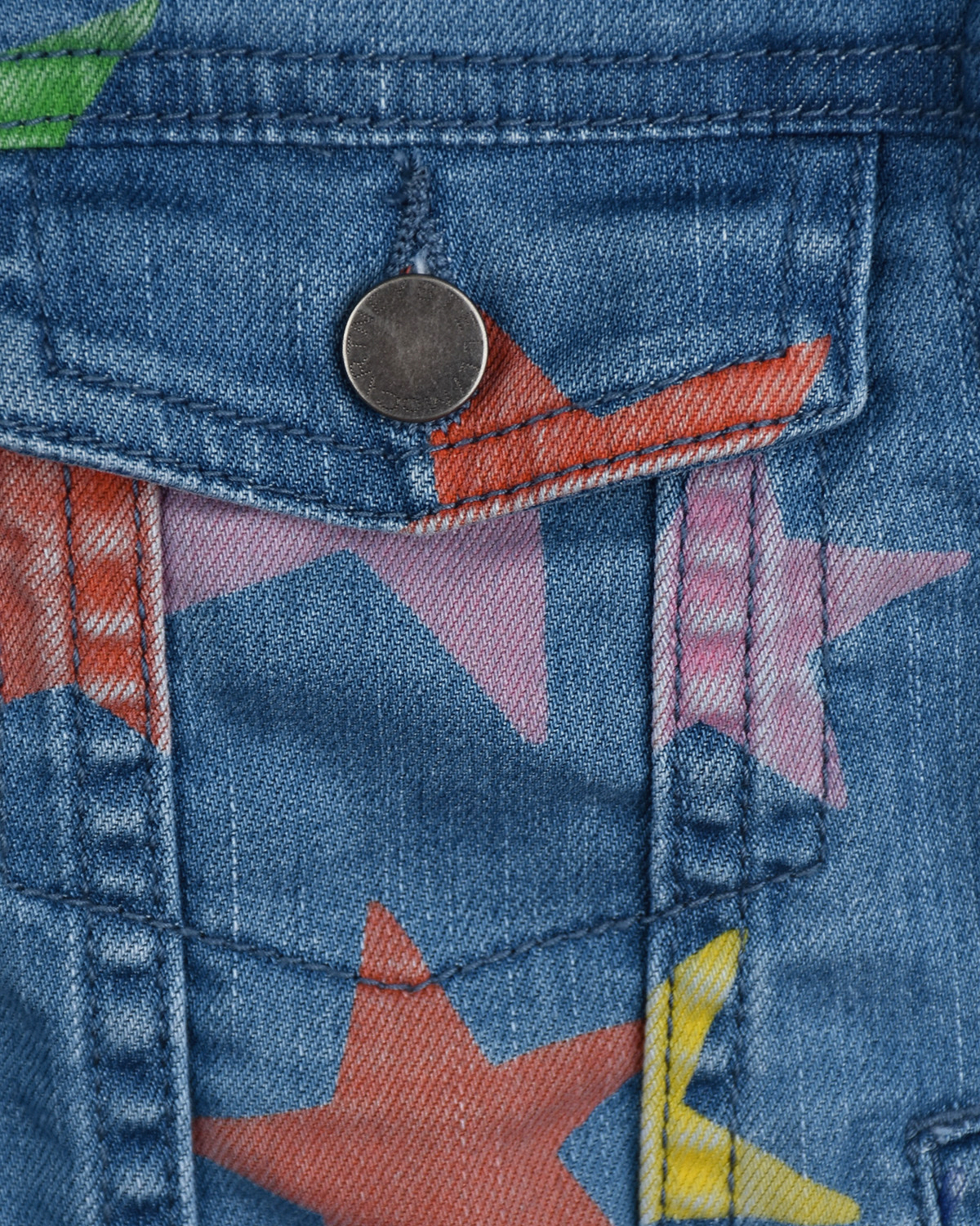 Джинсовая куртка с принтом "звезды" Stella McCartney детская, размер 98, цвет синий - фото 4