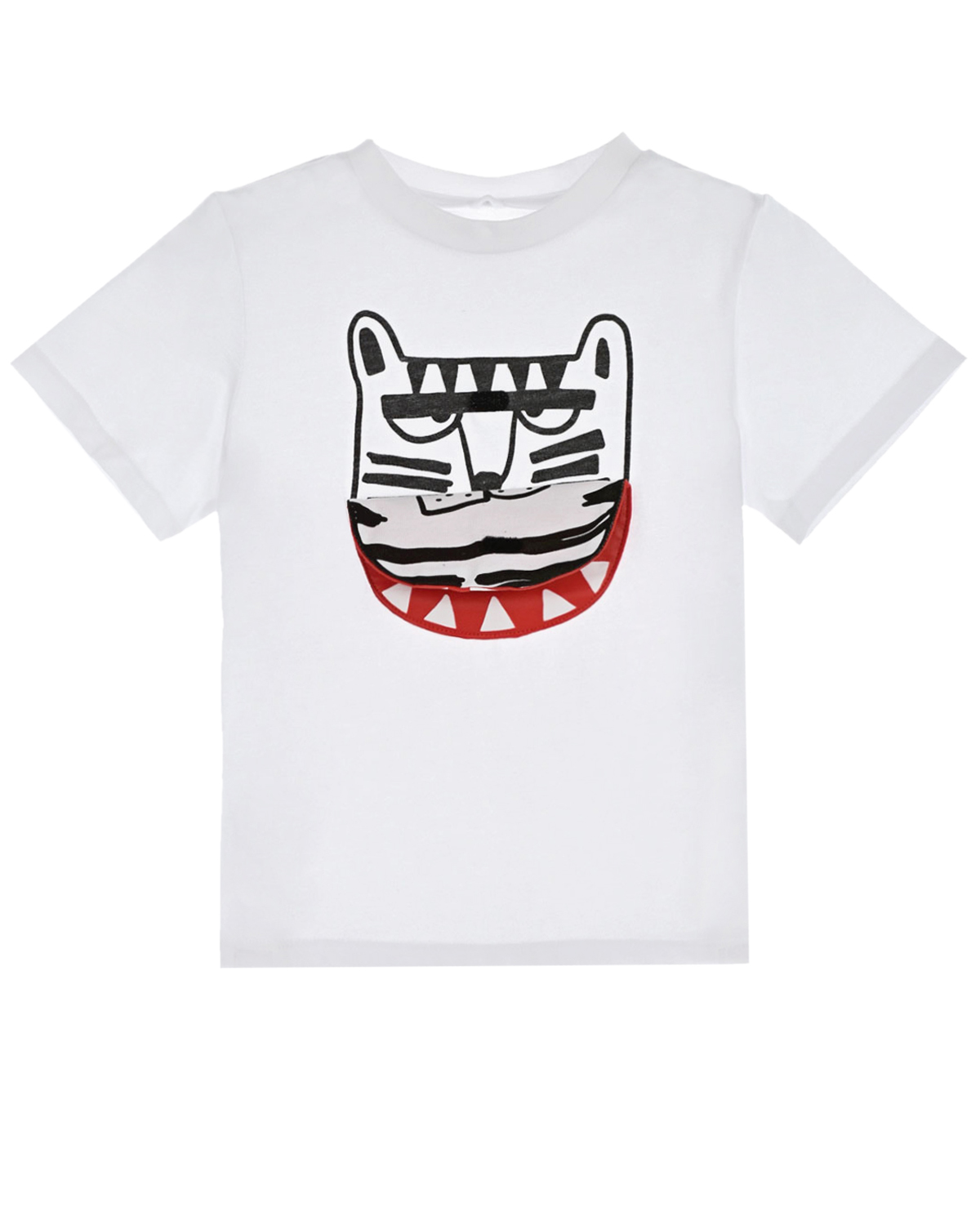 Белая футболка с декором "кот" Stella McCartney детская, размер 104, цвет белый - фото 2