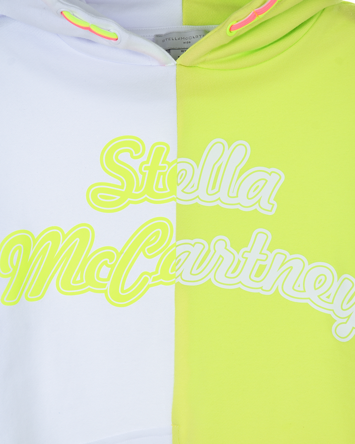 Асимметричная толстовка-худи с капюшоном Stella McCartney детская, размер 140, цвет мультиколор - фото 3