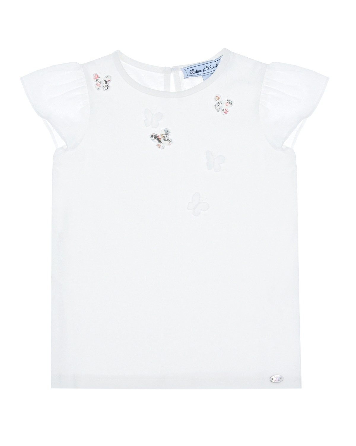 Белая футболка с аппликациями Tartine et Chocolat