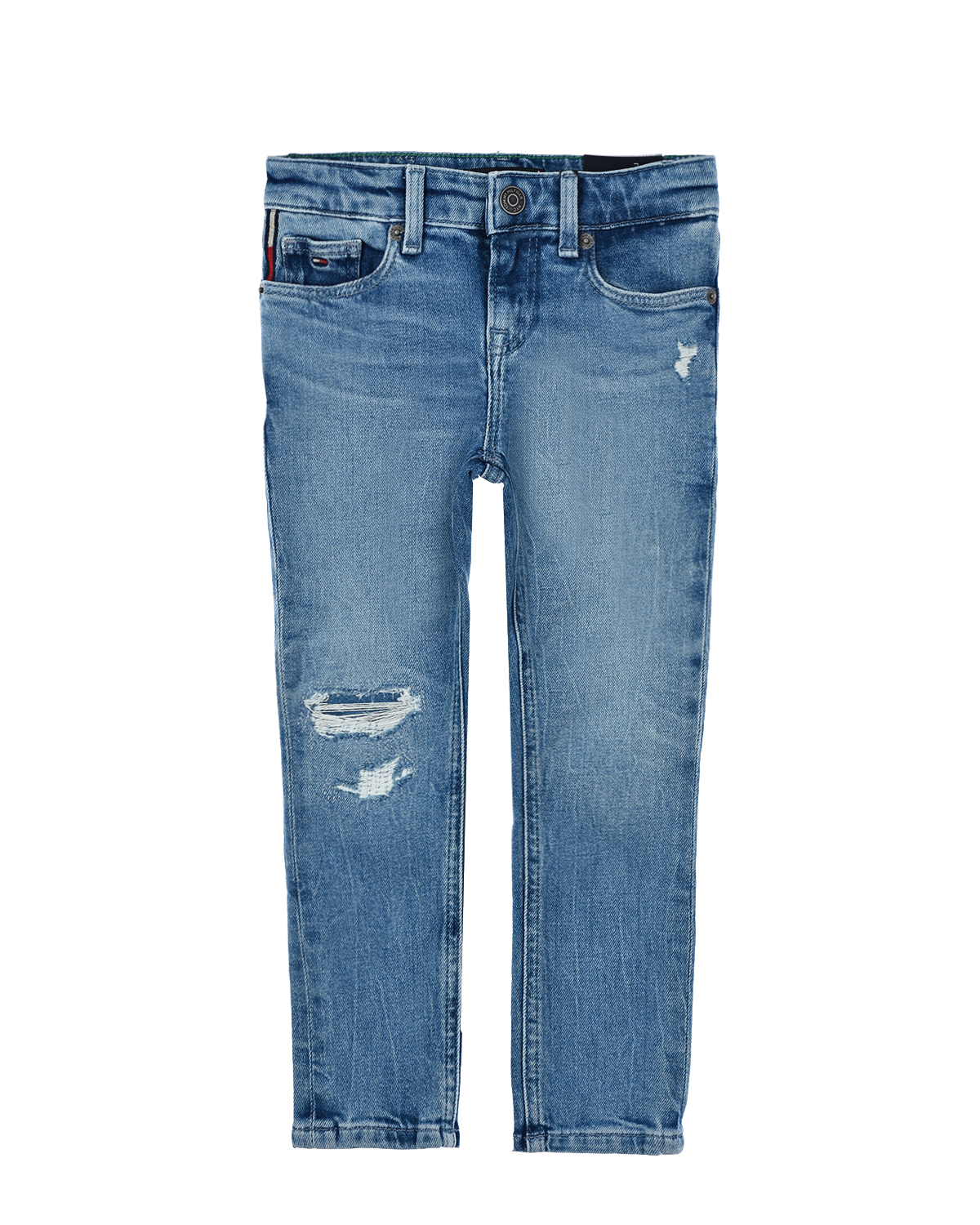 Синие джинсы с разрезами Tommy Hilfiger детские, размер 104, цвет синий - фото 1