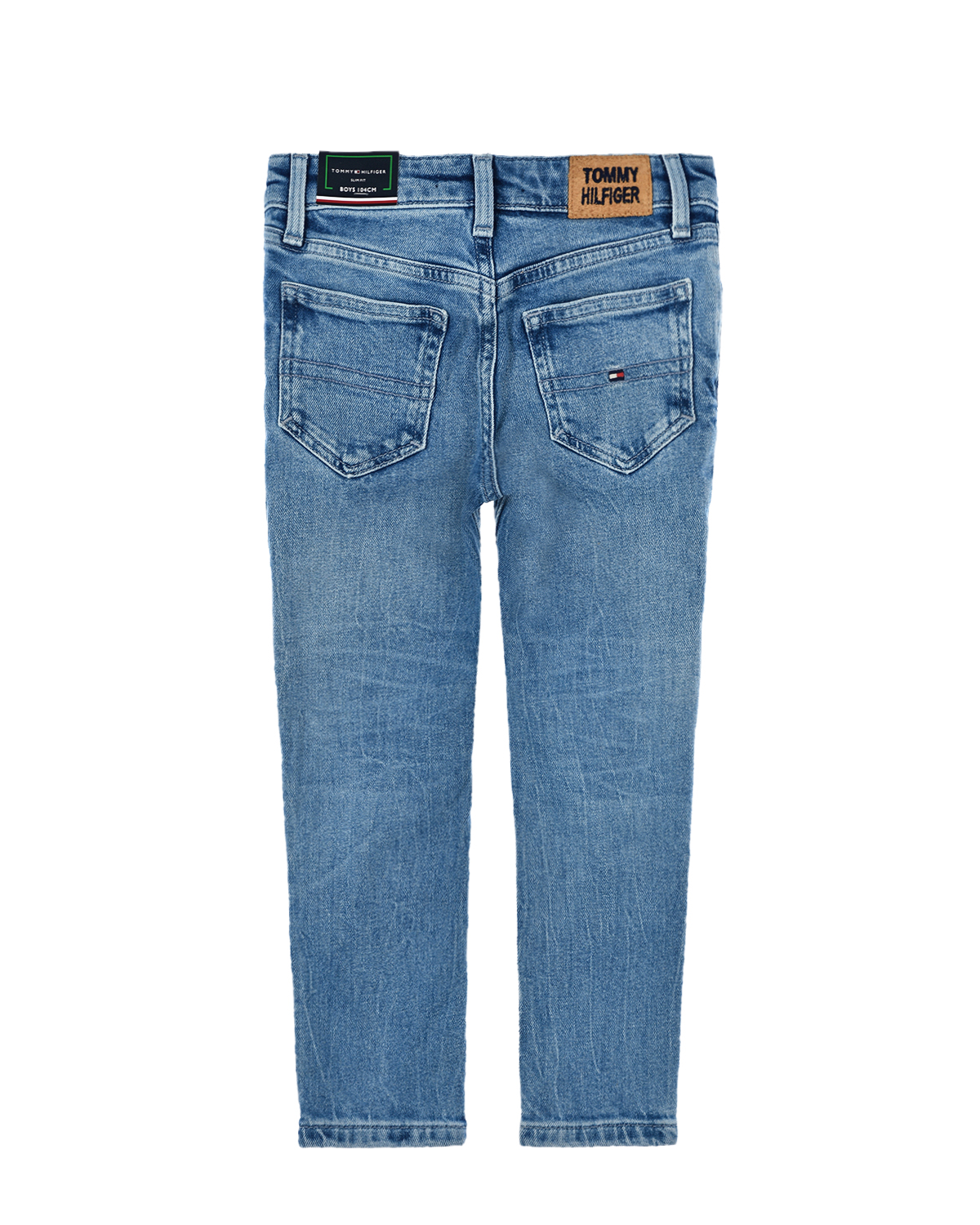 Синие джинсы с разрезами Tommy Hilfiger детские, размер 104, цвет синий - фото 3