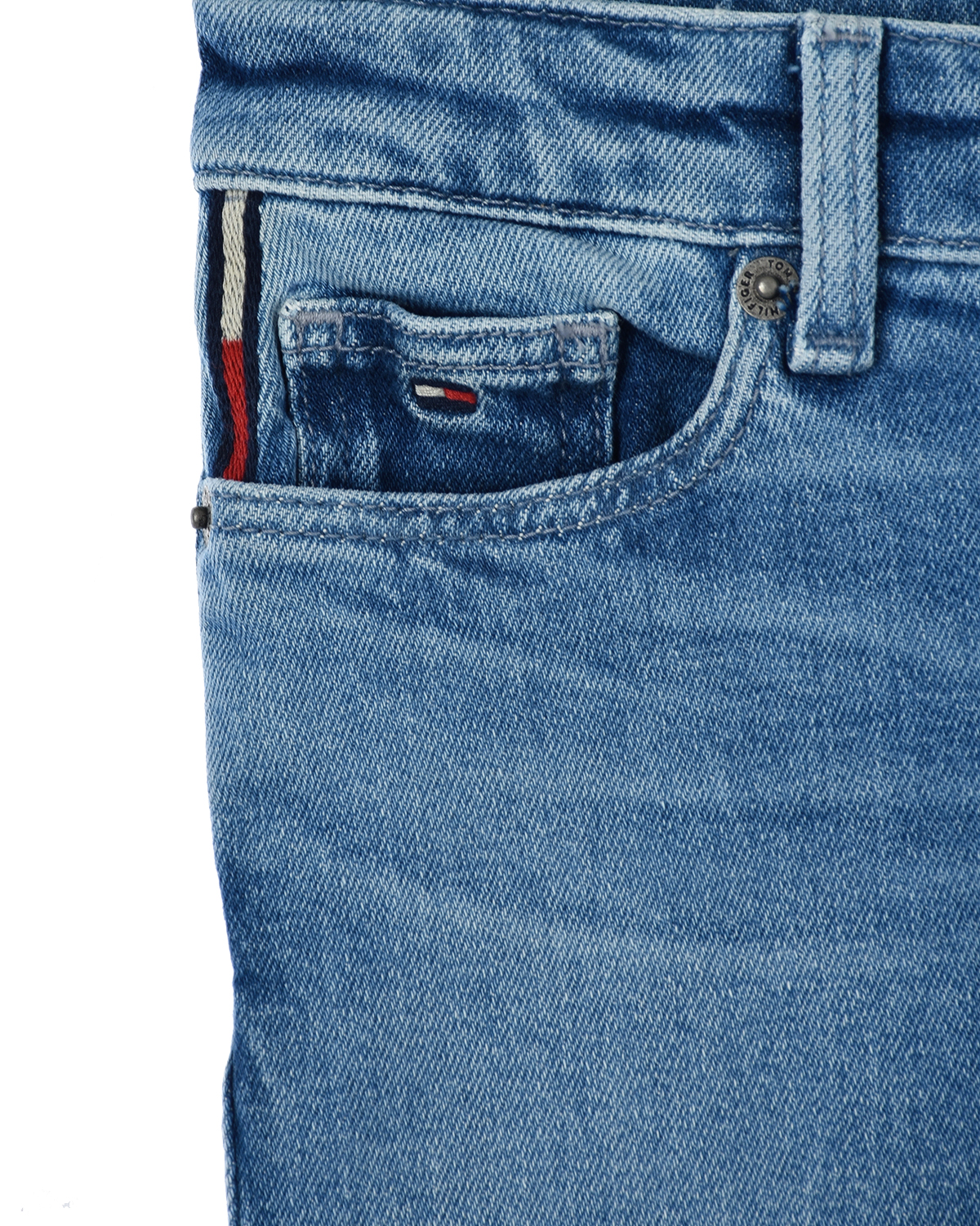 Синие джинсы с разрезами Tommy Hilfiger детские, размер 104, цвет синий - фото 4