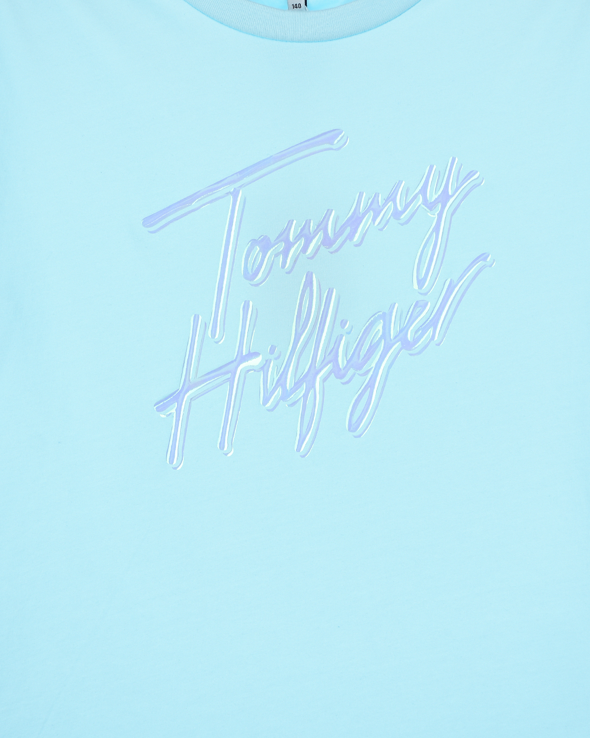 Голубая футболка с логотипом Tommy Hilfiger детская, размер 140, цвет голубой - фото 3