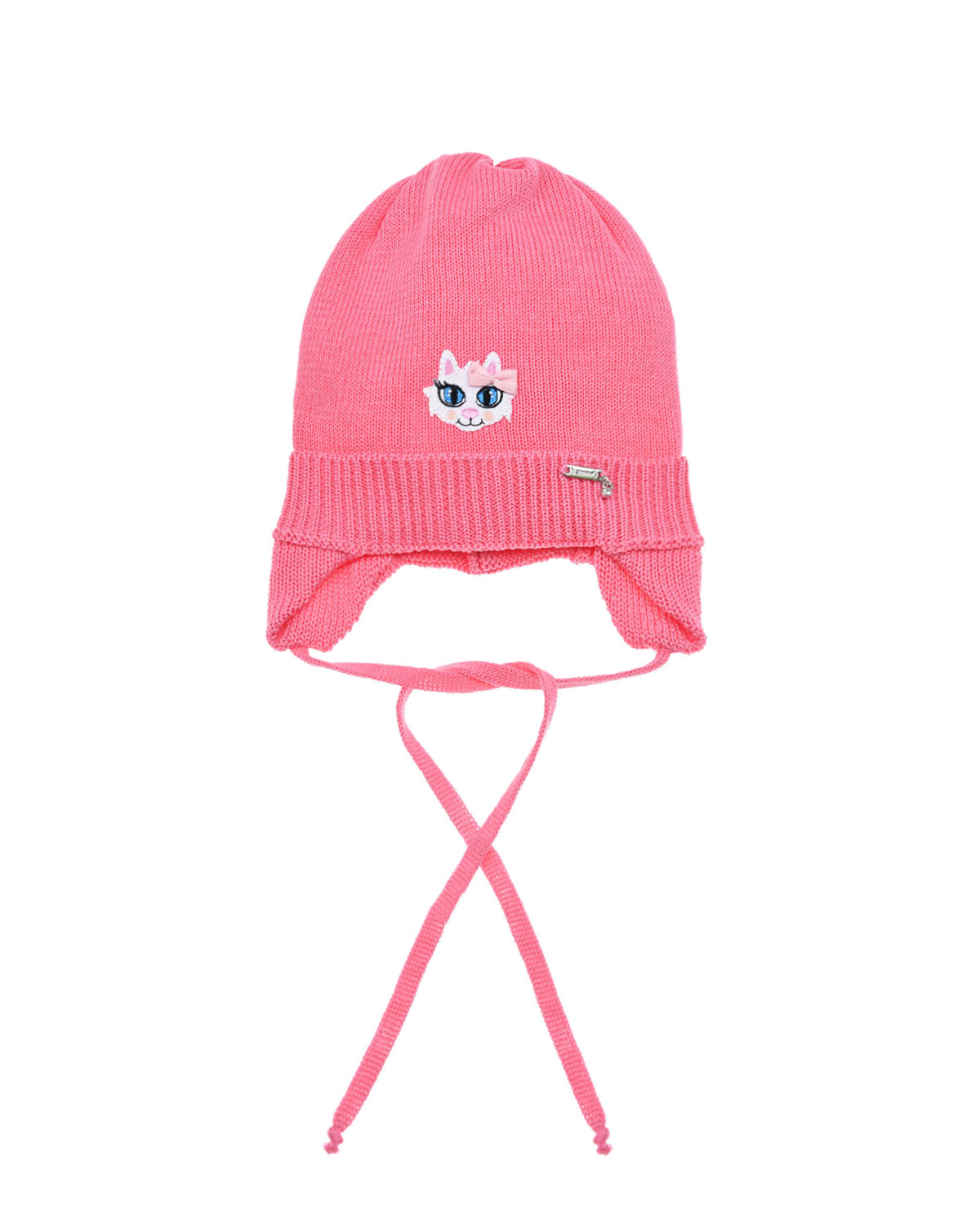 Розовая шапка с нашивкой "кошка" Il Trenino детская, размер 51, цвет розовый - фото 1