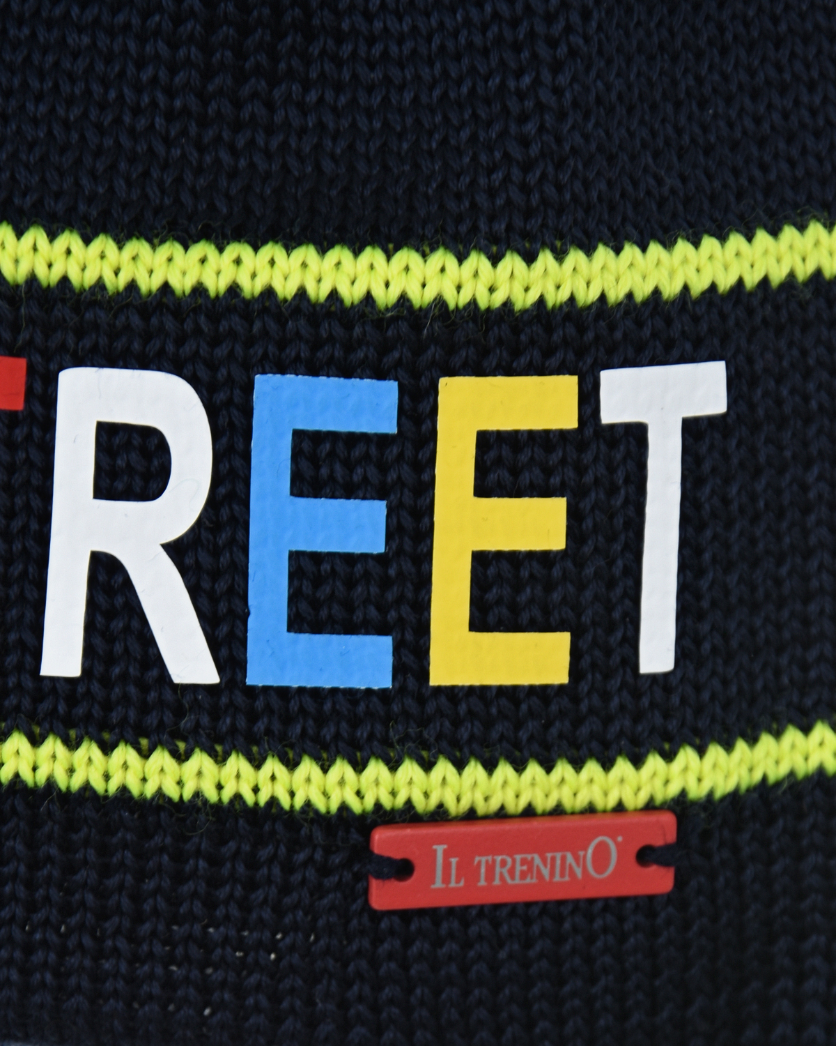 Темно-синяя шапка с принтом "Hype Street" Il Trenino детское, размер 51, цвет синий - фото 3