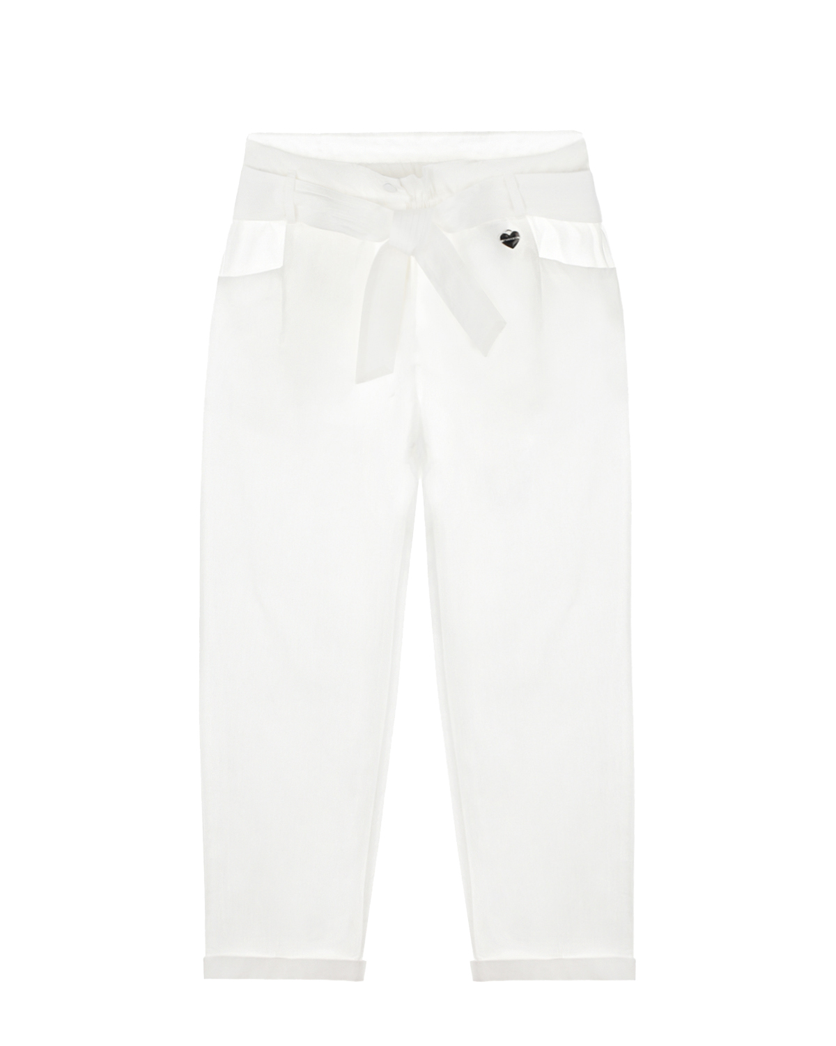 Укороченные белые брюки TWINSET детские, размер 140, цвет белый - фото 1