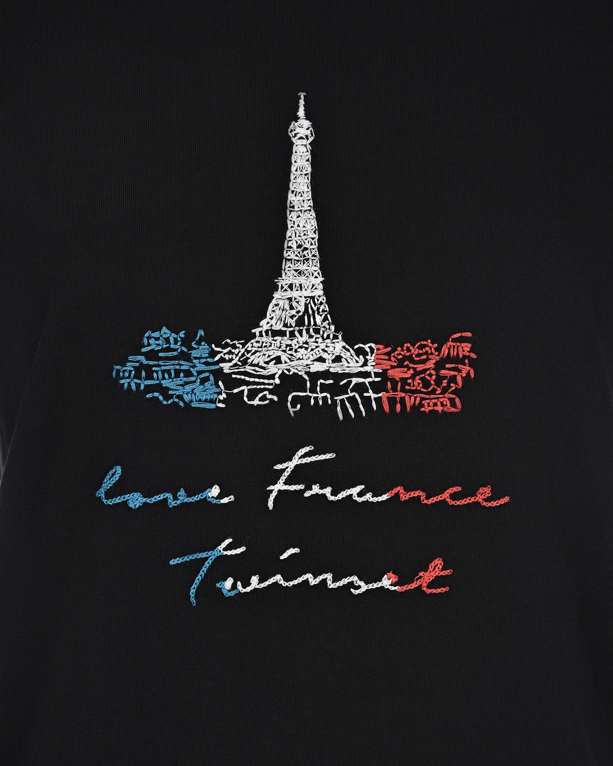 Черная футболка с надписью "love France" TWINSET, размер 40, цвет черный - фото 6