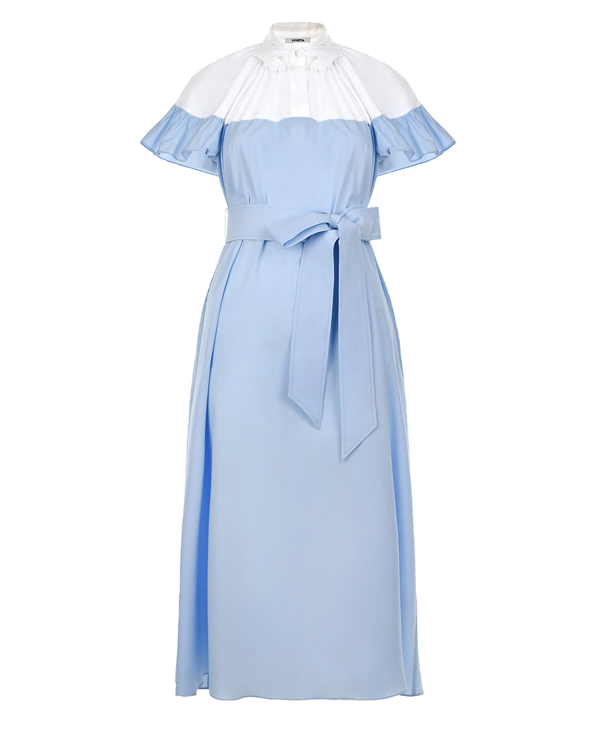 Голубое платье с поясом Vivetta, размер 40, цвет голубой - фото 1