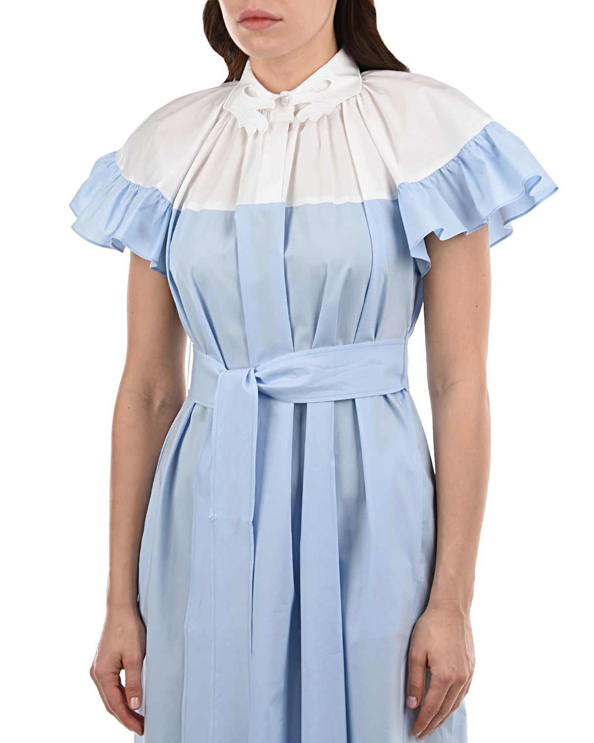 Голубое платье с поясом Vivetta, размер 40, цвет голубой - фото 8
