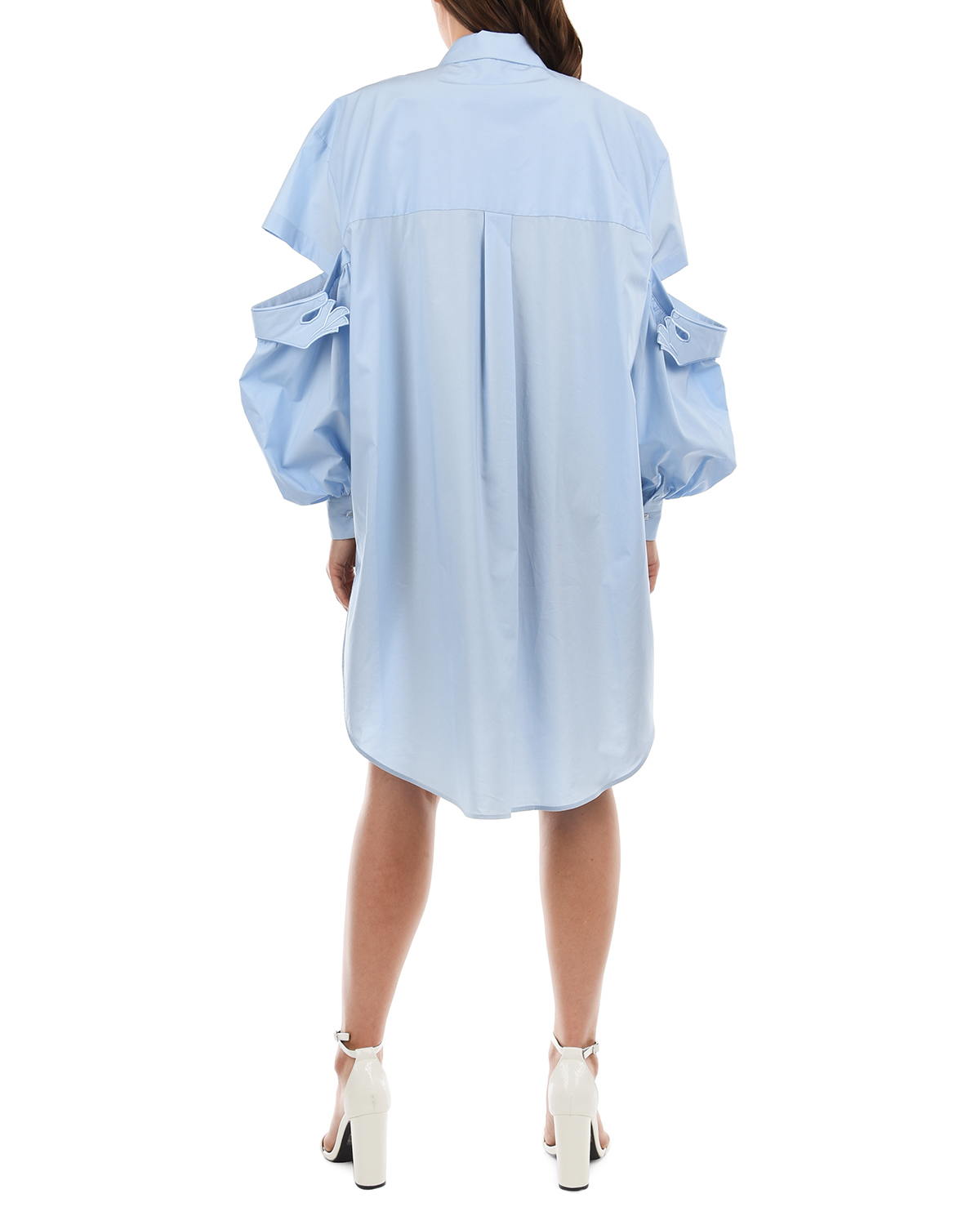 Голубое платье с разрезами на рукавах Vivetta, размер 40, цвет голубой - фото 4