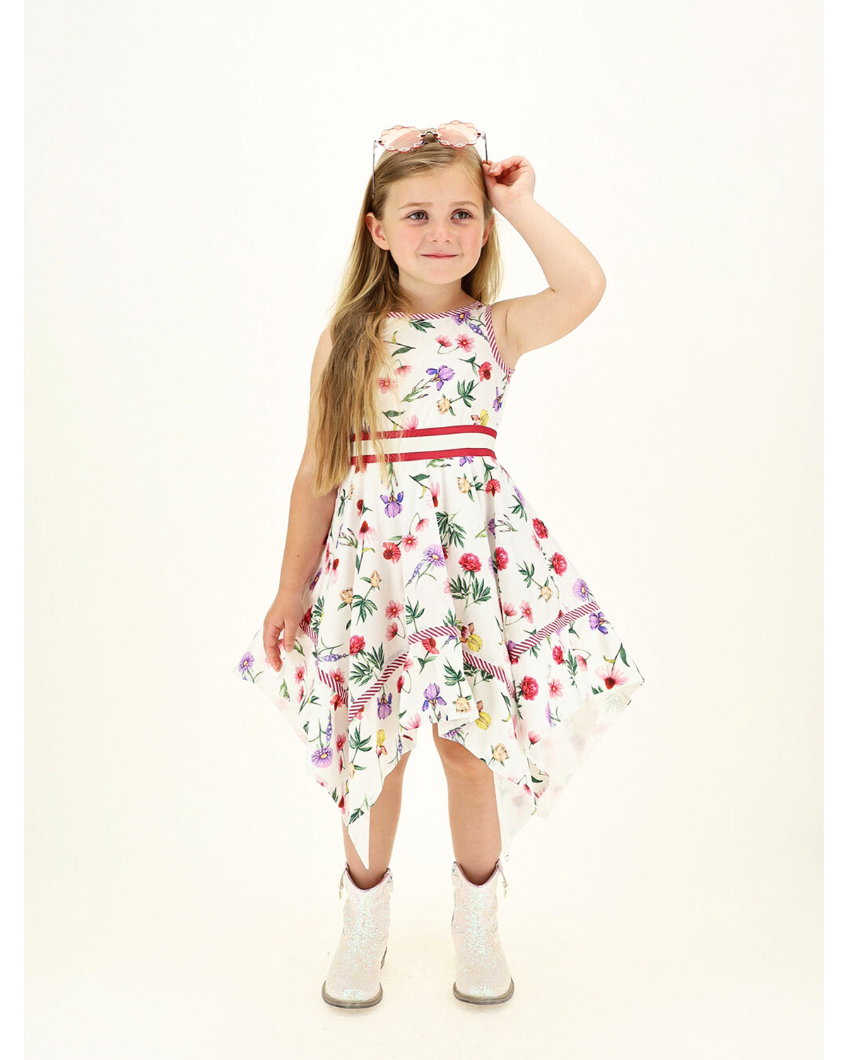Платье с цветочным принтом Monnalisa детское, размер 104 - фото 2